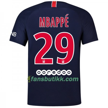 Fotballdrakt Paris Saint-Germain Mbappe 29 Hjemmetrøye 2018-2019 Kortermet